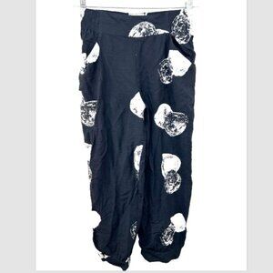 My Soul ladies pants small black white Danish lagonlook boho relaxed Art to wear